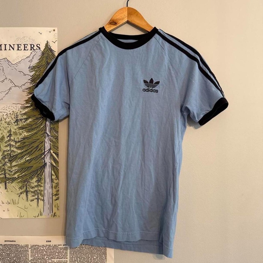 Adidas Originals 3-Stripes Ringer Tee Light Blue
